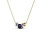 2 - Raia Blue Sapphire and Diamond Three Stone Pendant 