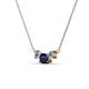 2 - Raia Blue Sapphire and Diamond Three Stone Pendant 