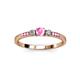 3 - Tresu Pink Sapphire and Diamond Three Stone Engagement Ring 