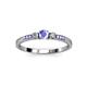 3 - Tresu Tanzanite and Diamond Three Stone Engagement Ring 