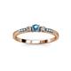 3 - Tresu Blue Topaz and Diamond Three Stone Engagement Ring 
