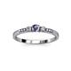 3 - Tresu Iolite and Diamond Three Stone Engagement Ring 