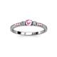 3 - Tresu Pink Tourmaline and Diamond Three Stone Engagement Ring 