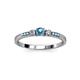 3 - Tresu Blue Topaz and Diamond Three Stone Engagement Ring 