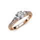 2 - Dzeni Diamond Three Stone with Side Diamond Ring 
