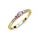 2 - Tresu Diamond and Pink Sapphire Three Stone Ring  