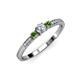 2 - Tresu Diamond and Green Garnet Three Stone Ring  