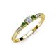 2 - Tresu Diamond and Green Garnet Three Stone Ring  