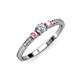 2 - Tresu Diamond and Pink Tourmaline Three Stone Ring  