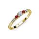 2 - Tresu Diamond and Ruby Three Stone Ring  