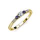 2 - Tresu Diamond and Blue Sapphire Three Stone Ring  