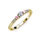 2 - Tresu Diamond and Pink Tourmaline Three Stone Ring  