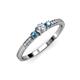2 - Tresu Diamond and Blue Topaz Three Stone Ring  