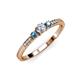 2 - Tresu Diamond and Blue Topaz Three Stone Ring  