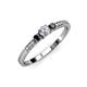2 - Tresu Black and White Diamond Three Stone Ring  