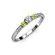 2 - Tresu Diamond and Peridot Three Stone Ring  