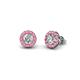 1 - Bernice Round Diamond and Rhodolite Garnet Stud Earrings 