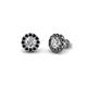 1 - Bernice Round Black and White Diamond Stud Earrings 