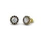 1 - Bernice Round Black and White Diamond Stud Earrings 