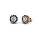 1 - Bernice Round Black and White Diamond Stud Earrings 