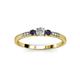 3 - Tresu Diamond and Blue Sapphire Three Stone Ring  