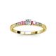 3 - Tresu Diamond and Pink Sapphire Three Stone Ring  