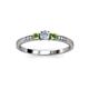 3 - Tresu Diamond and Green Garnet Three Stone Ring  