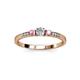 3 - Tresu Diamond and Pink Tourmaline Three Stone Ring  