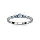 3 - Tresu Diamond and Blue Topaz Three Stone Ring  