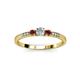3 - Tresu Diamond and Red Garnet Three Stone Ring  
