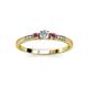 3 - Tresu Diamond and Rhodolite Garnet Three Stone Ring  