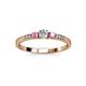 3 - Tresu Diamond and Pink Sapphire Three Stone Ring  
