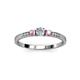 3 - Tresu Diamond and Pink Tourmaline Three Stone Ring  