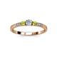 3 - Tresu Diamond and Peridot Three Stone Ring  