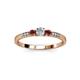 3 - Tresu Diamond and Red Garnet Three Stone Ring  