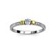 3 - Tresu Diamond and Yellow Sapphire Three Stone Ring  