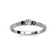 3 - Tresu Black and White Diamond Three Stone Ring  