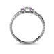 4 - Tresu Diamond and Amethyst Three Stone Ring  