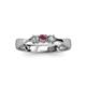 2 - Rylai Rhodolite Garnet and Diamond Three Stone Engagement Ring 