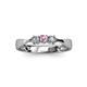 2 - Rylai Pink Tourmaline and Diamond Three Stone Engagement Ring 
