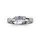 2 - Rylai Iolite and Diamond Three Stone Engagement Ring 