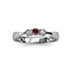 2 - Rylai Red Garnet and Diamond Three Stone Engagement Ring 