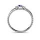 4 - Tresu Iolite and Diamond Three Stone Engagement Ring 