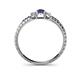 4 - Tresu Blue Sapphire and Diamond Three Stone Engagement Ring 