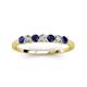 4 - Vivian 3.00 mm Blue Sapphire and Diamond 7 Stone Wedding Band 