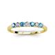 4 - Vivian 3.00 mm Blue Topaz and Diamond 7 Stone Wedding Band 