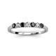 4 - Vivian 3.00 mm Black Diamond and Diamond 7 Stone Wedding Band 