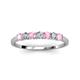 4 - Vivian 3.00 mm Pink Tourmaline and Diamond 7 Stone Wedding Band 