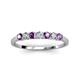 4 - Vivian 3.00 mm Amethyst and Diamond 7 Stone Wedding Band 