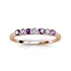 4 - Vivian 3.00 mm Amethyst and Diamond 7 Stone Wedding Band 